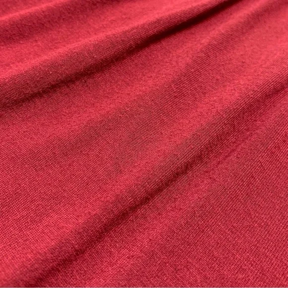 Short Sleeve Jersey Knit Midi Dress with Pockets Burgundy Size Small - Picture 11 of 15